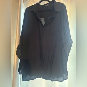 Velvet Heart Black Button-Down Shirt Size 3X